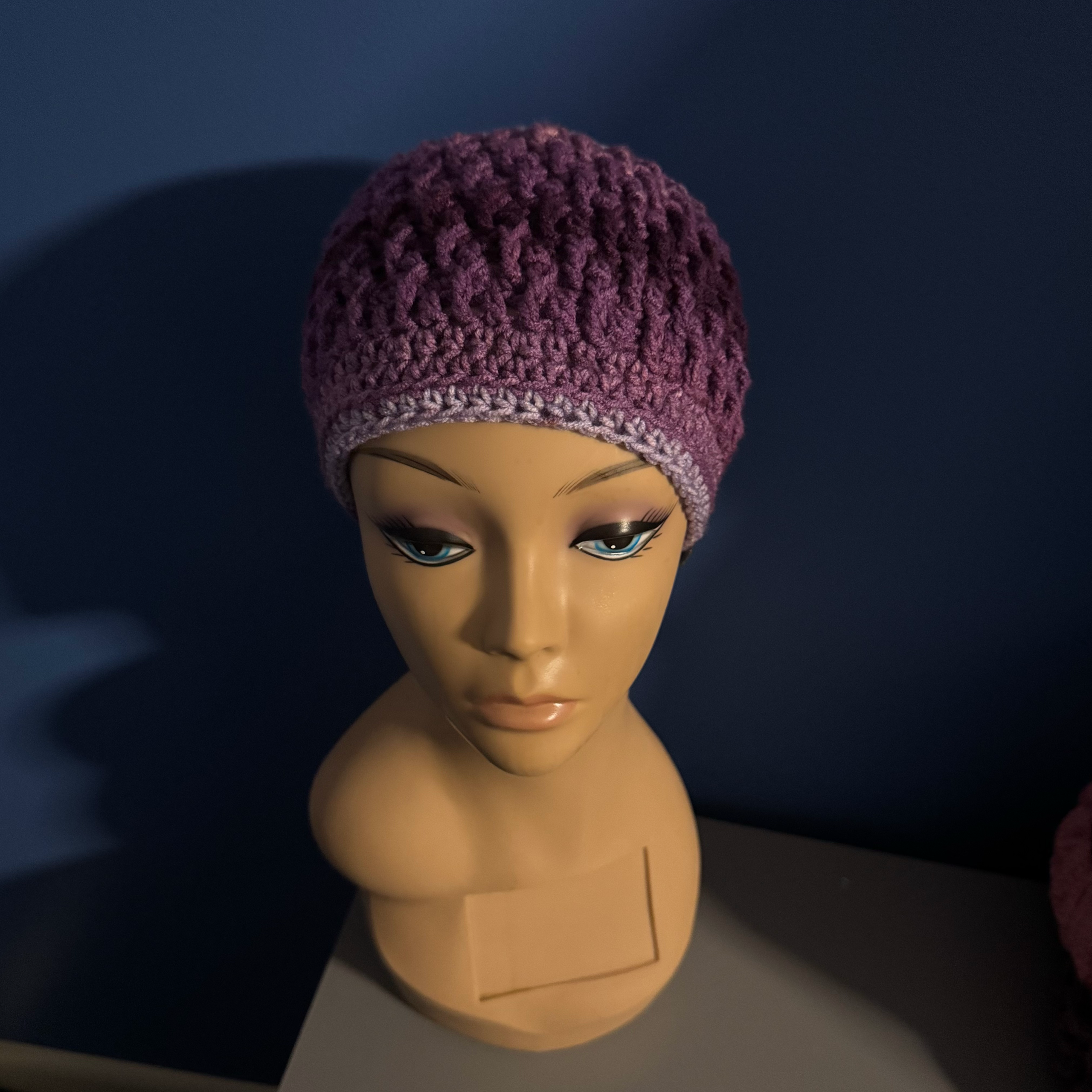 Purple Handmade Crotchet Beanie